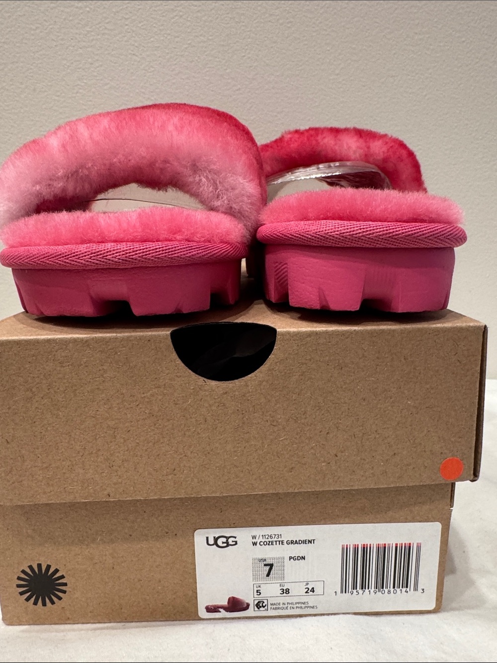 UGG Cozette Gradient Slide Slippers – Pink Gradient – Women's Size 7 – Brand New